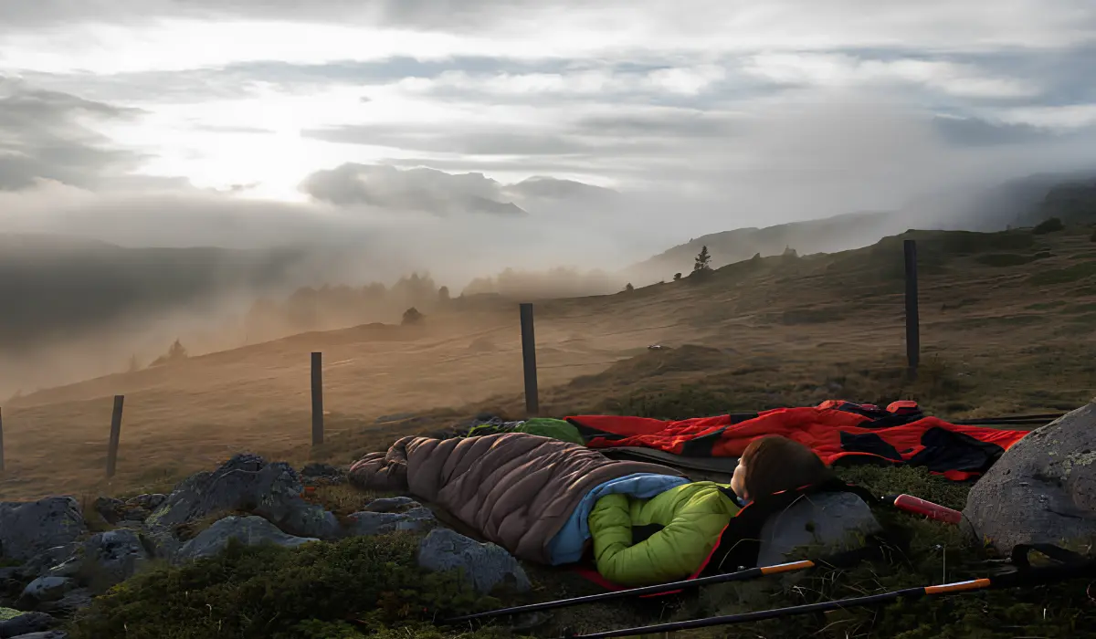 camping under the sky sleeping bag